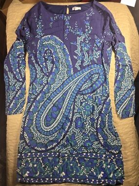 Old Navy Blue Paisley Print Dress